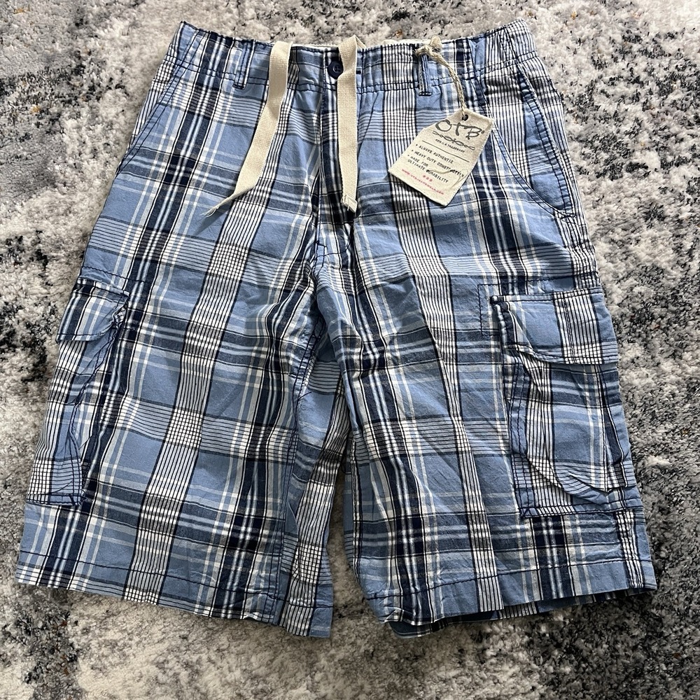 OTB Vintage Shorts Y2K Style Blue Strped Men's  Size 30‎